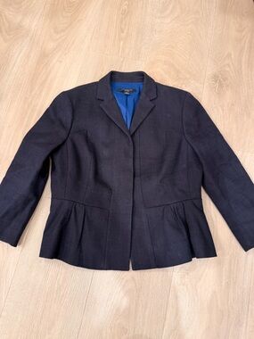 Ann Taylor Navy Blue Peplum Blazer Jacket